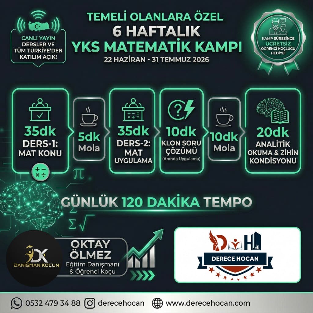 Temeli Olanlara Özel - 6 Haftalık Matematik Kampı